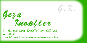 geza knopfler business card